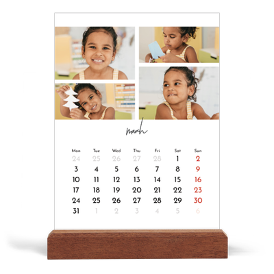 Easel Desk Calendar Portrait  — Photo arrangements [March]