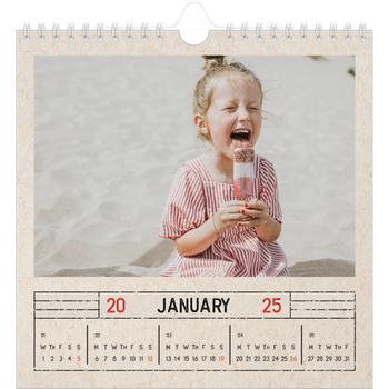 Square Photo Calendar — Craft stamp effect