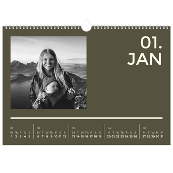 A3 Landscape Photo Calendar — Contemporary bold