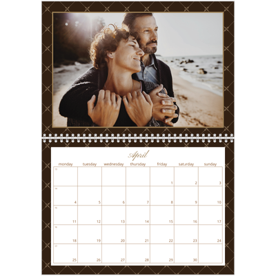 A4 Double Photo Calendar — Vintage monochrome [April]