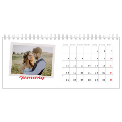 Desk calendars — Signed in crimson [January]