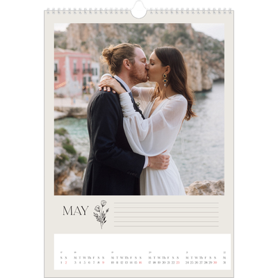 A3 photo calendars — Initials in bloom [May]