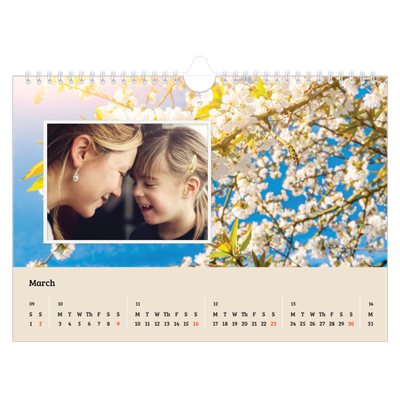 A4 Landscape Photo Calendar — Four seasons [March]