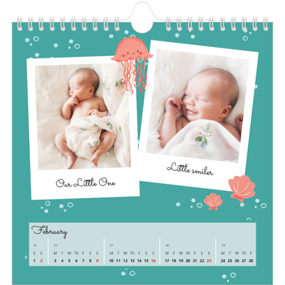 Square calendars  — Cute animals [February]