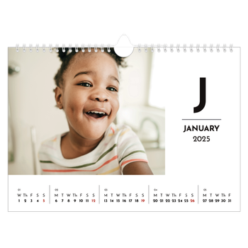 A4 Landscape Photo Calendar — Letter spotlight