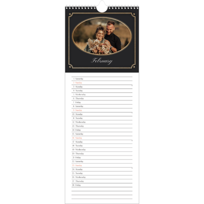 Slim Calendar  — Vintage classic [February]
