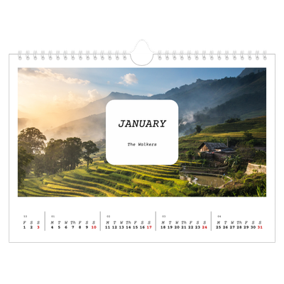 A4 Landscape Photo Calendar — Full story [January]