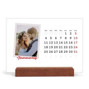 Easel Desk Calendar Landscape — Signed in crimson