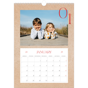 A3 Photo Calendar — Pops of red