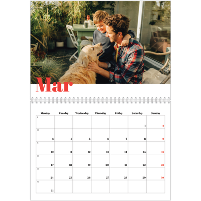 A4 Double Photo Calendar — A bold year [March]