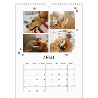 A3 photo calendars — Playful puppy [April]