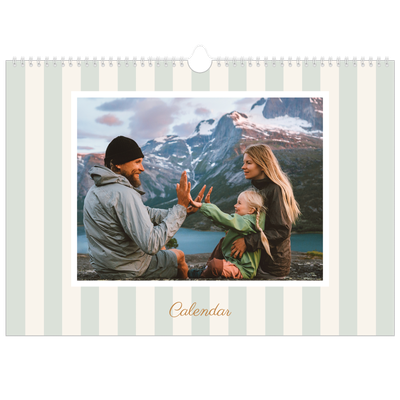 A3 Photo Calendar — Script and stripes [cover]