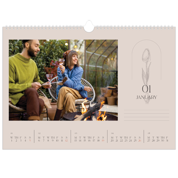 A3 Landscape Photo Calendar — Simple botanical