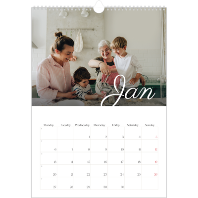 A3 photo calendars — Handwritten month [January]