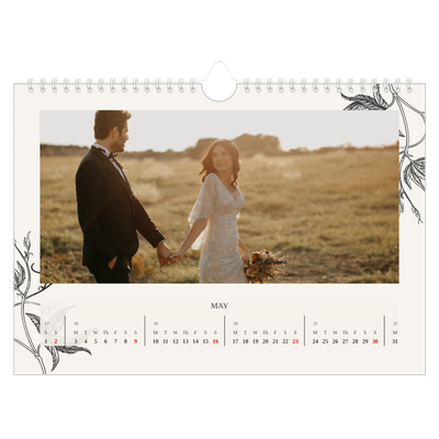 A4 Landscape Photo Calendar — Ink & ivy [May]