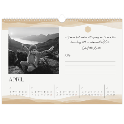 A3 Photo Calendar — Wellbeing quotes [April]