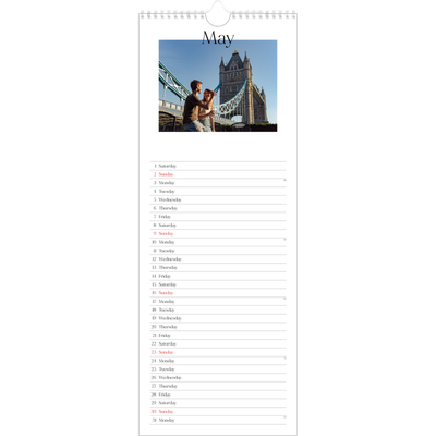 Slim Calendar  — My travelogue [May]