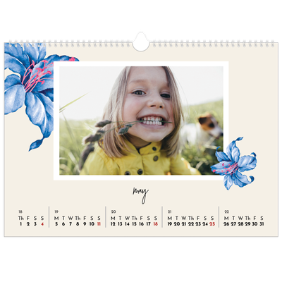 A3 Photo Calendar — Painted flowers [May]