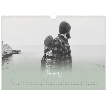 A3 Landscape Photo Calendar — Misty green