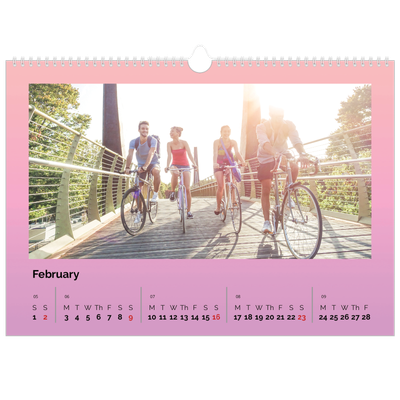 A3 Photo Calendar — Pastel shades [February]