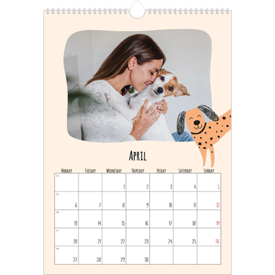 A3 photo calendars — Dog paws and doodles [April]