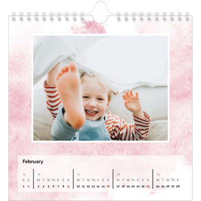 Square calendars  — Watercolour backgrounds [February]