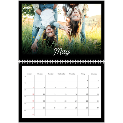 A4 Double Photo Calendar — Black minimal [cover]