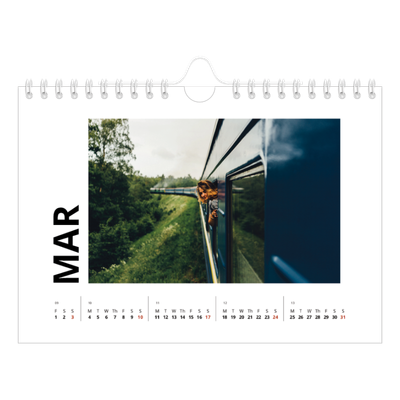 A5 Landscape Photo Calendar — White space [March]