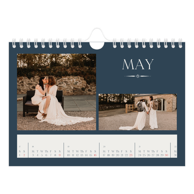 A5 Landscape Photo Calendar — Slate and serifs [May]