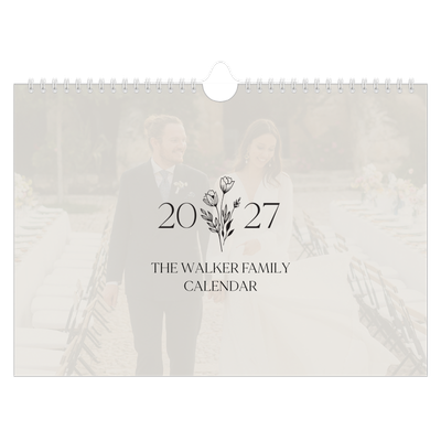 A4 Landscape Photo Calendar — Initials in bloom [cover]