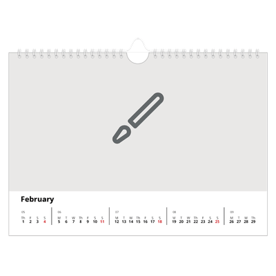 A4 Landscape Photo Calendar — Design your own product [February]