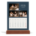 Easel Desk Calendar Portrait  — Slate and serifs [February]