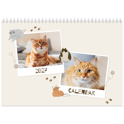 A4 Double Photo Calendar — Playful kitten [cover]