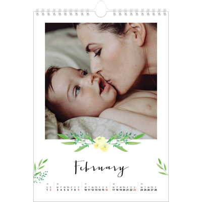 A4 Photo Calendar — Flower illustrations [February]