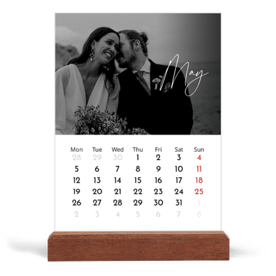 Easel Desk Calendar Portrait  — Elegant script [cover]