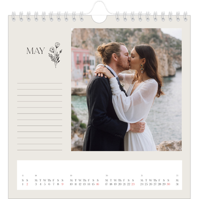 Square calendars  — Initials in bloom [May]