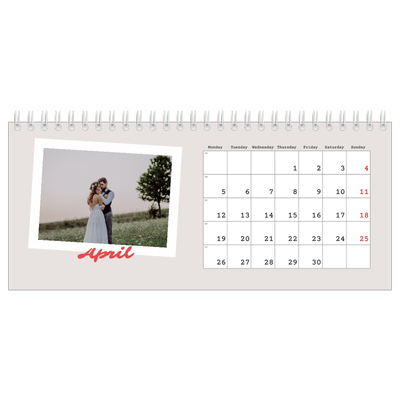 Desk calendars — Signed in crimson [April]