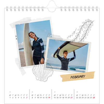Square calendars  — Scrapbook flair [February]