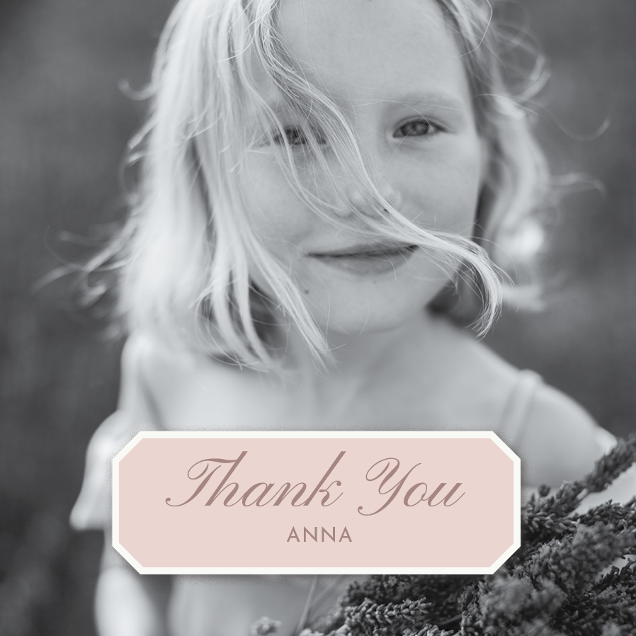 Thank you cards — Ballet pink