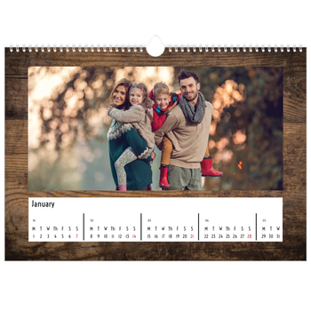 A3 Landscape Photo Calendar — Wood
