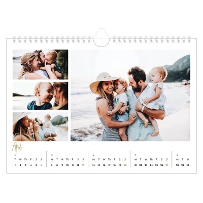 A4 Landscape Photo Calendar — Scribble text [April]