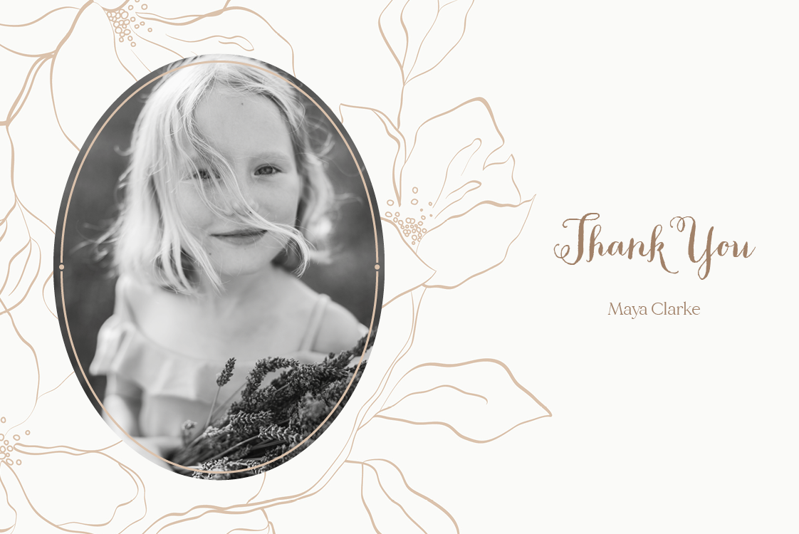 Thank you cards — Flower calligraphy