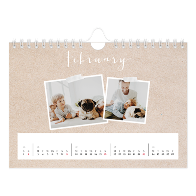 A5 Landscape Photo Calendar — Scrapbook calendar [February]