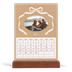 Easel Desk Calendar Portrait  — Kraft and bow [April]
