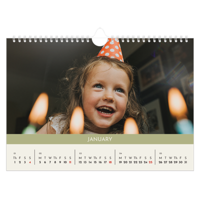 A4 Landscape Photo Calendar — Pastel chapters [January]