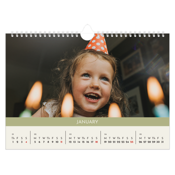 A4 Landscape Photo Calendar — Pastel chapters