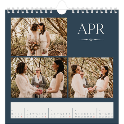 Square calendars  — Slate and serifs [April]