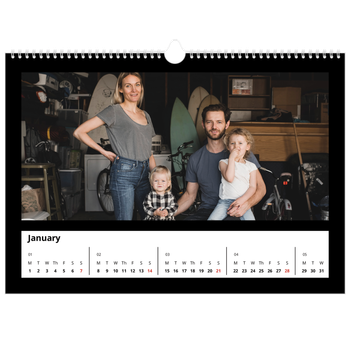 A3 Landscape Photo Calendar — Black margin