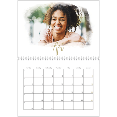 A4 Double Photo Calendar — Photo effects [April]