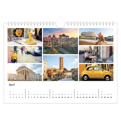 A4 Landscape Photo Calendar — Framework [April]
